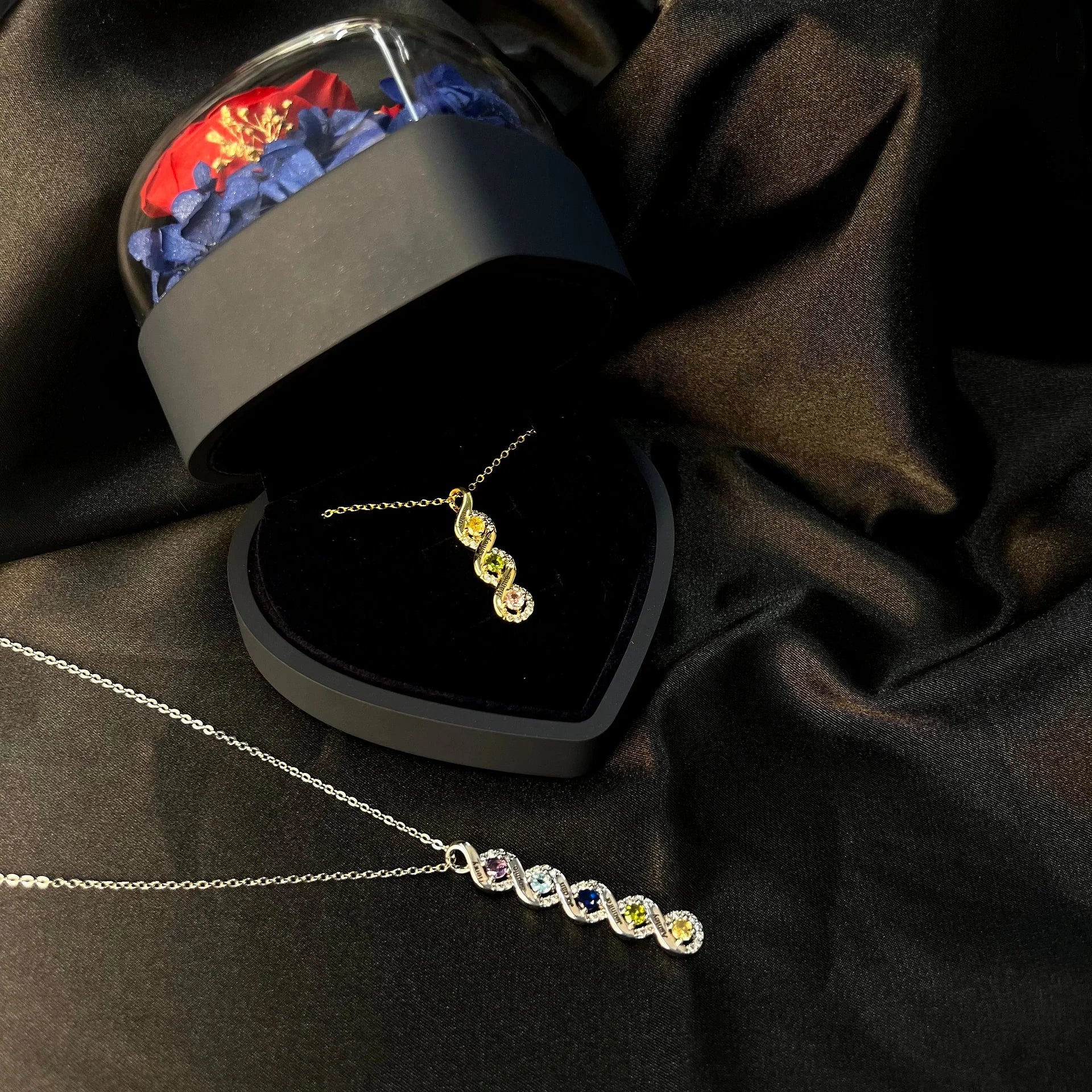 Collier Infini Pierre de Naissance Cadeau pour Maman Grand-mère Maman