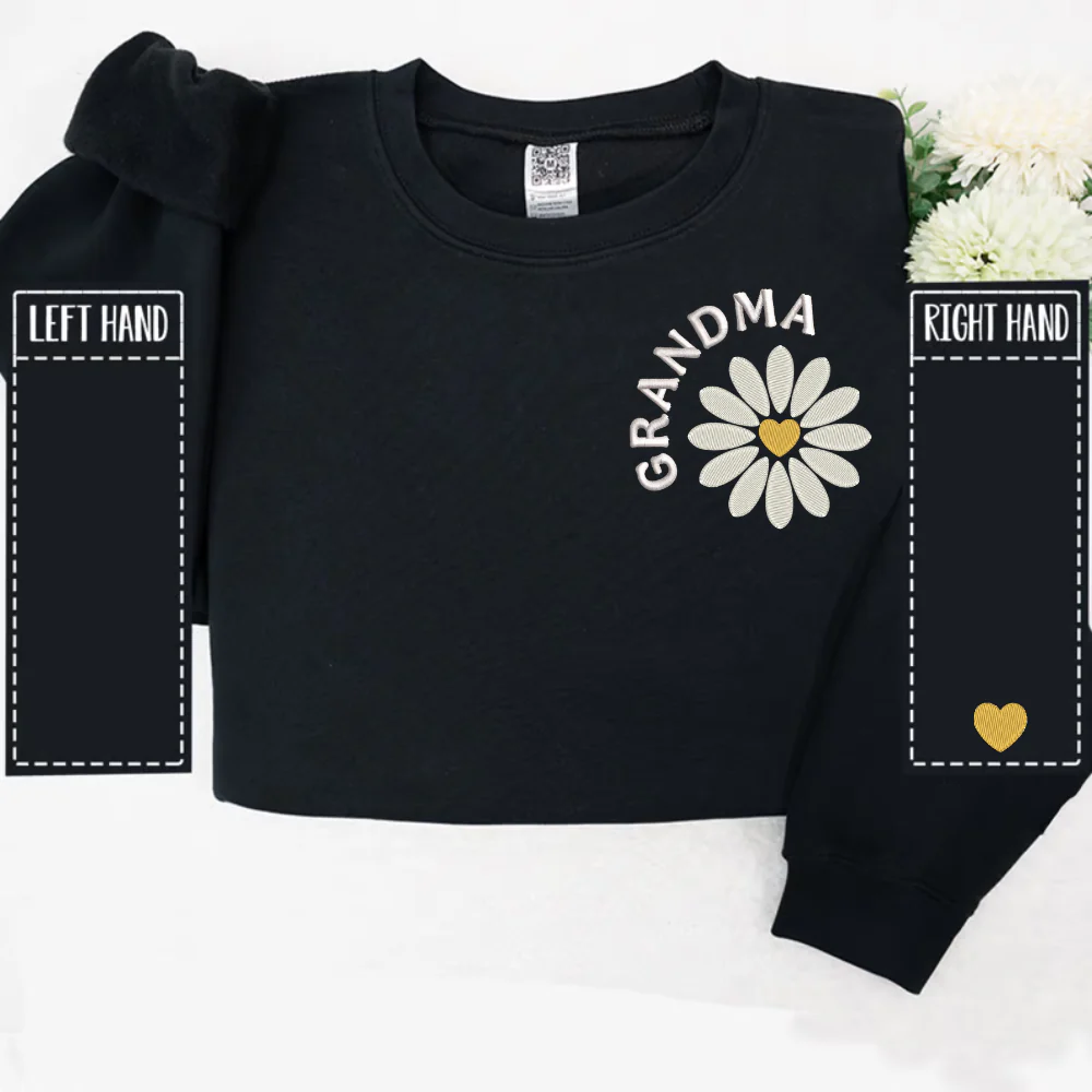 Abuela Daisy Bordada, Abuela Personalizada Y Niños, Regalo Para Abuela