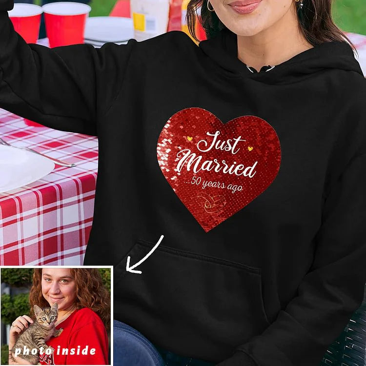 Maglietta personalizzata con paillettes reversibili e foto del tuo animale domestico