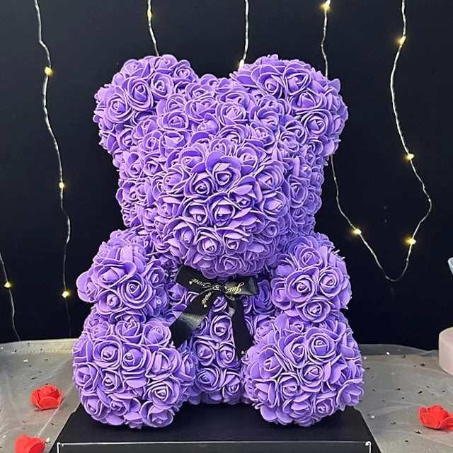 Rose Bear – Künstliche Schaumblumen mit LED-Licht und Geschenkbox