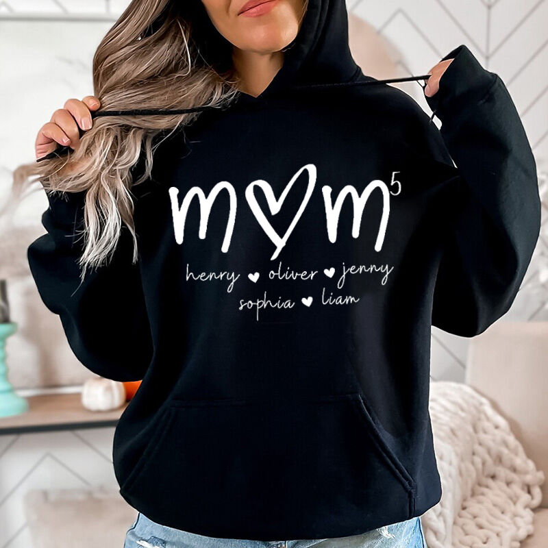 Personalisiertes Sweatshirt Benutzerdefinierte Mama mit Anzahl der Kinder und Namen Design Kreatives Muttertagsgeschenk