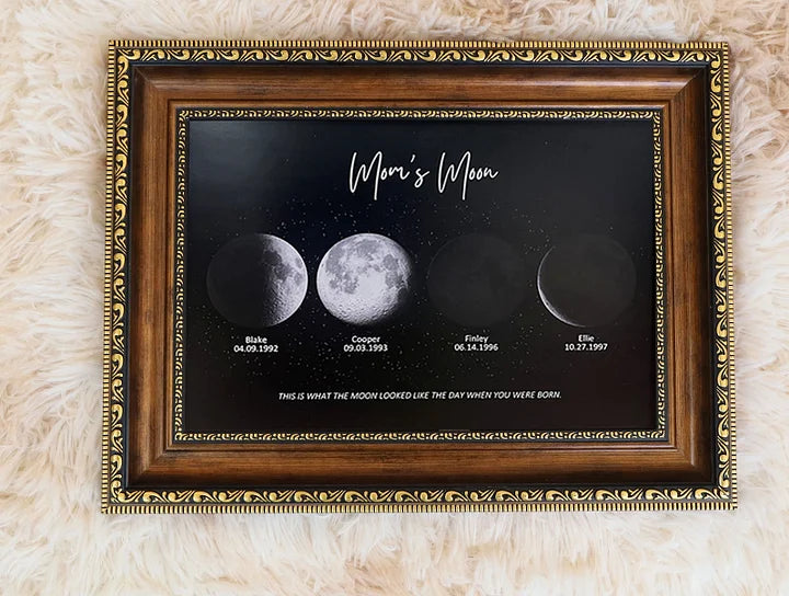 🎁Muttertagsgeschenk🌔Individueller Mond-Nachthimmel-Druck Familiengeschenk 