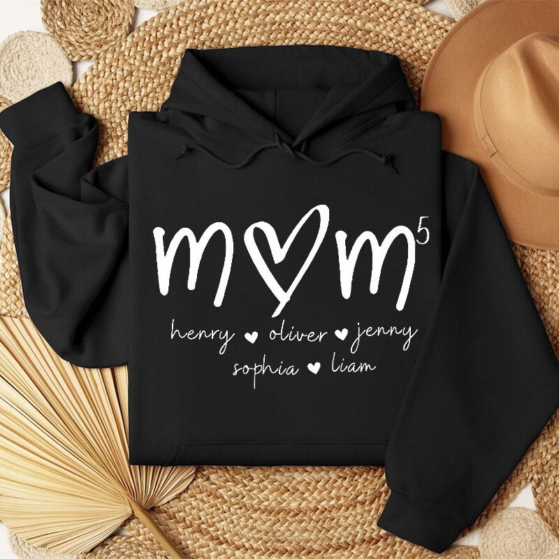 Personalisiertes Sweatshirt Benutzerdefinierte Mama mit Anzahl der Kinder und Namen Design Kreatives Muttertagsgeschenk
