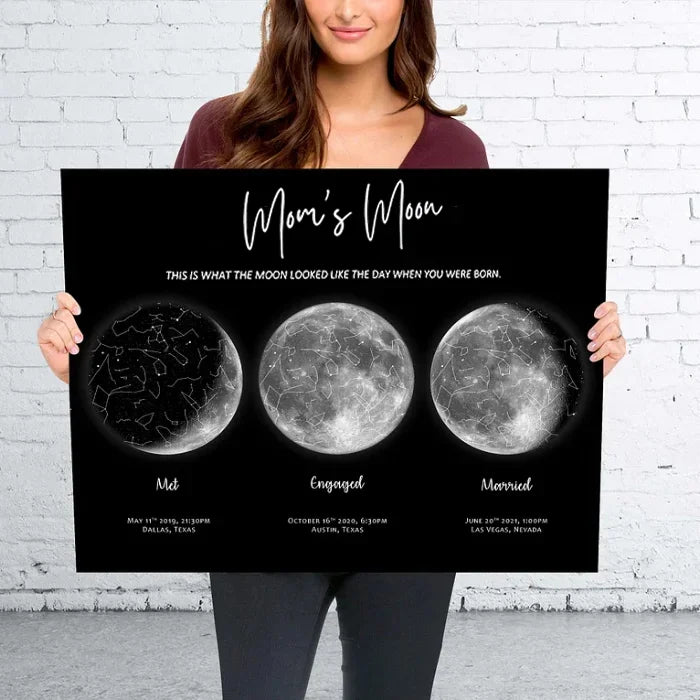 🎁Muttertagsgeschenk🌔Individueller Mond-Nachthimmel-Druck Familiengeschenk 