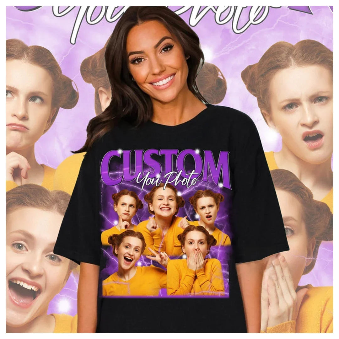 Custom Photo Vintage Tee - Personalized Unisex T-shirt, Hoodie, Sweatshirt - Gift For Family Members, Pet Lovers