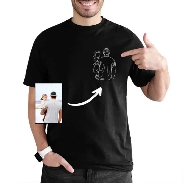 Personalisiertes Foto-Shirt für Papa, Vatertags-T-Shirt, personalisiertes Papa-Portrait-Shirt, Vatertagsgeschenke