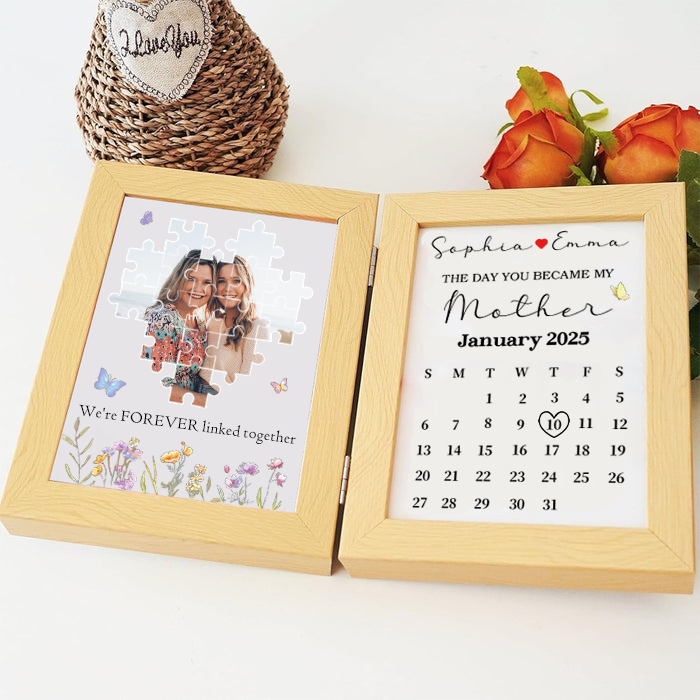 Cornice fotografica puzzle personalizzata Il giorno in cui sei diventata mia madre