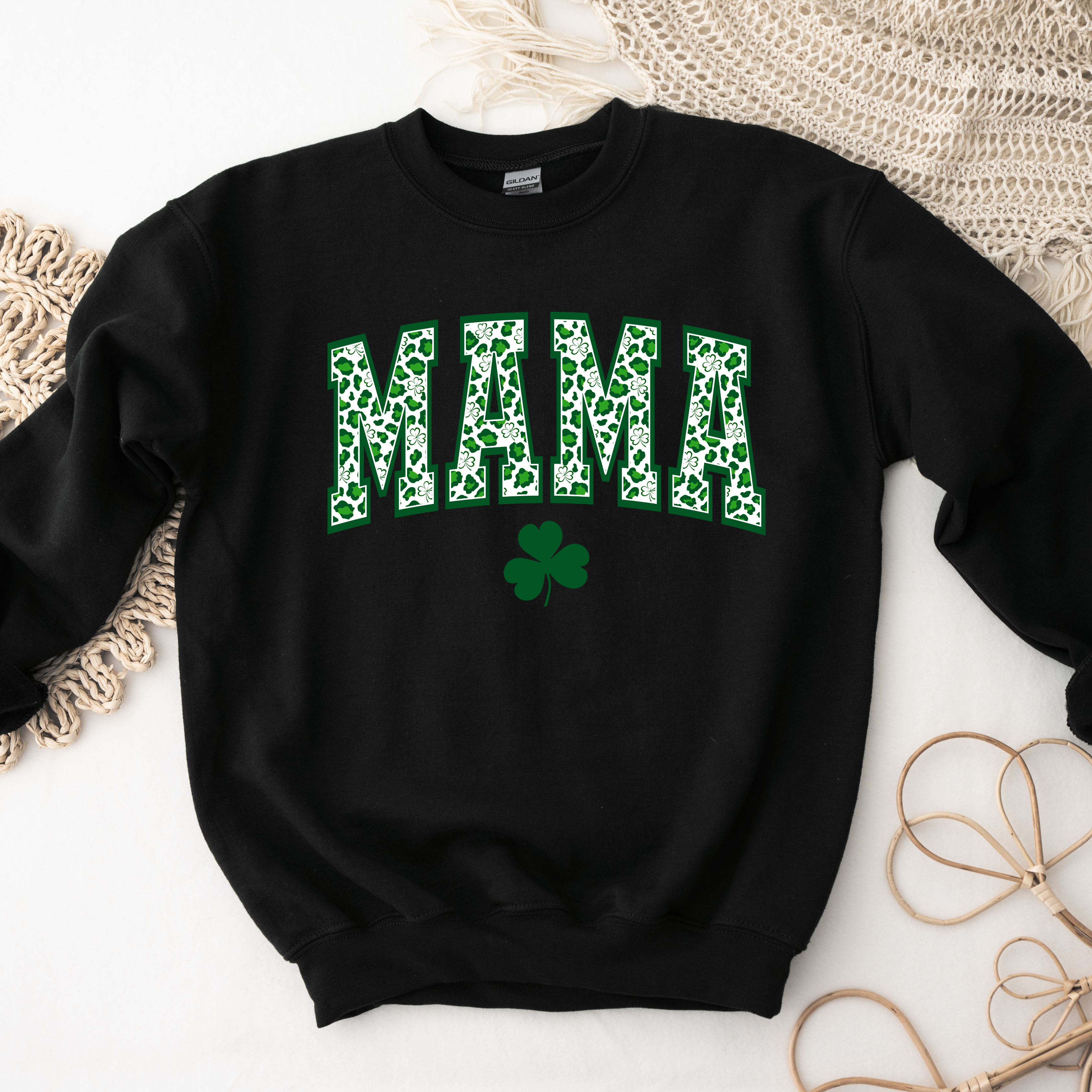 Leopard Kleeblatt Mama Shirt/Sweatshirt
