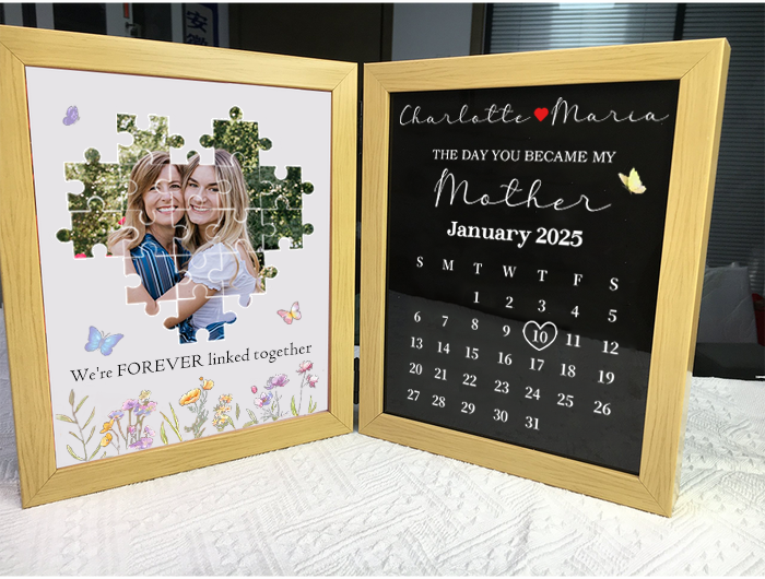 Cornice fotografica puzzle personalizzata Il giorno in cui sei diventata mia madre