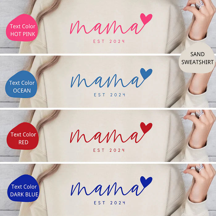 Amour Infini pour Maman - Sweatshirt Personnalisé Mama avec les Noms des Enfants sur la Manche