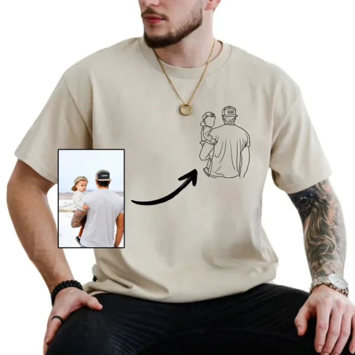 Personalisiertes Foto-Shirt für Papa, Vatertags-T-Shirt, personalisiertes Papa-Portrait-Shirt, Vatertagsgeschenke