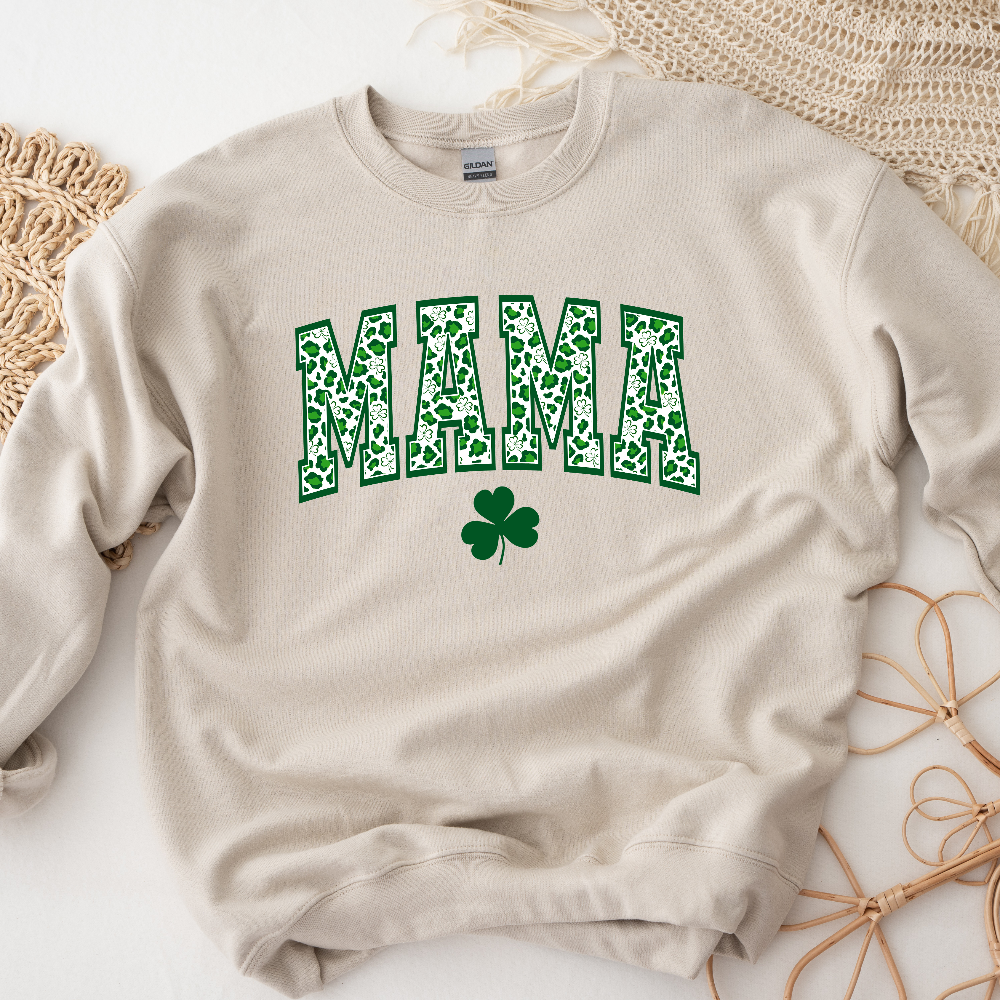 Chemise/sweatshirt Leopard shamrock mama