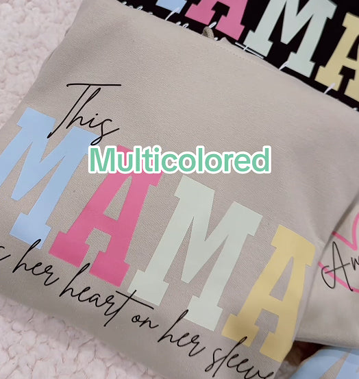 Tragen Sie ein Sweatshirt mit Herz am Ärmel für Mama und Oma