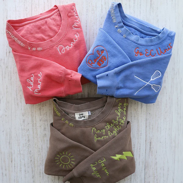 VINTAGE CUSTOM CREW-Sudadera con cuello redondo personalizada bordada