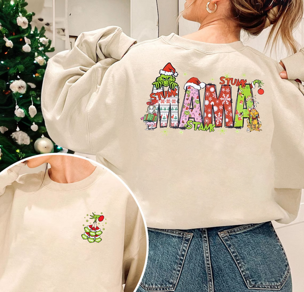 Custom Mama With Kids Name Sweatshirt Christmas Day Gift