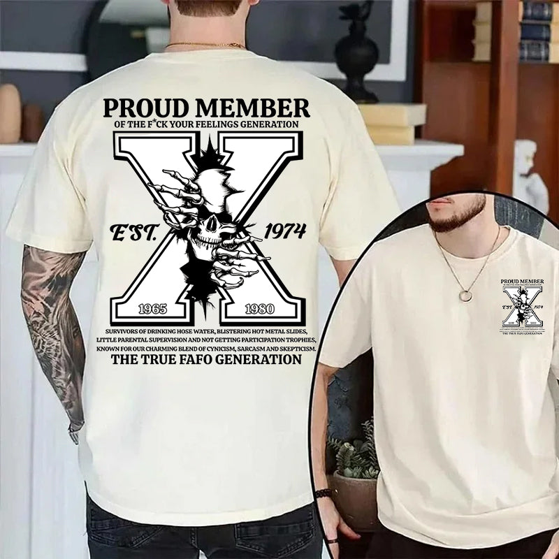 Gen X Shirt, GenX Skull 2 ​​Seiten T-Shirt, Vintage GenX 1965-1980 Shirt