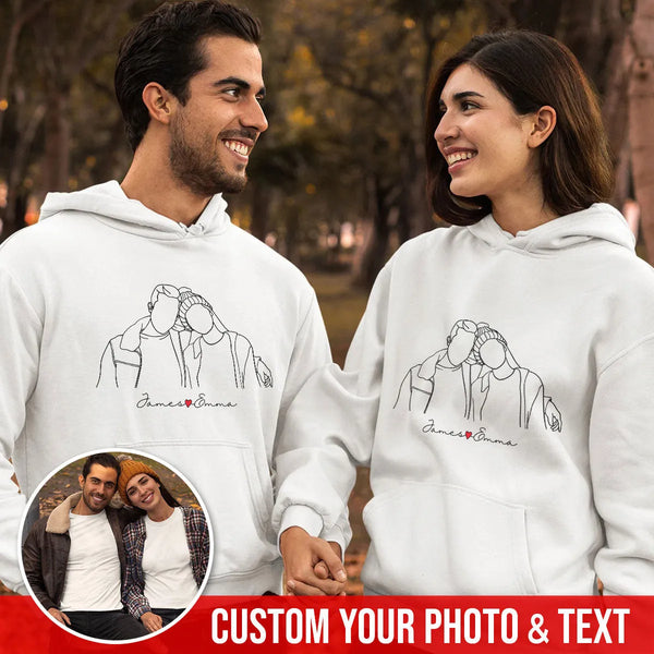 Custom Portrait From Photo Sweatshirt Hoodie