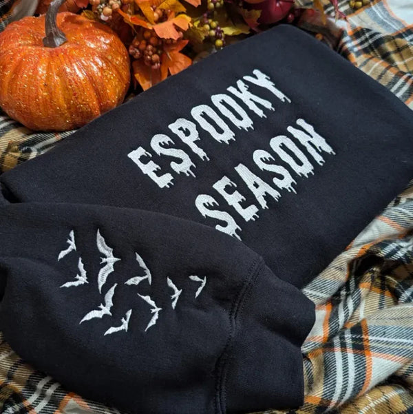 Embroidered /3D Puff Espooky Sweater, Cucuy Season Unisex Sweatshirt, Hispanic Halloween Sweatshirt