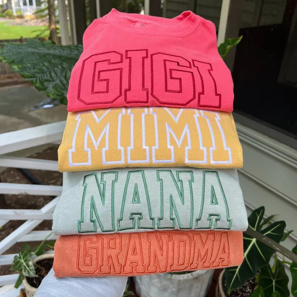 Custom Mama Embroidered Sweatshirt With Kids Names Sleeve