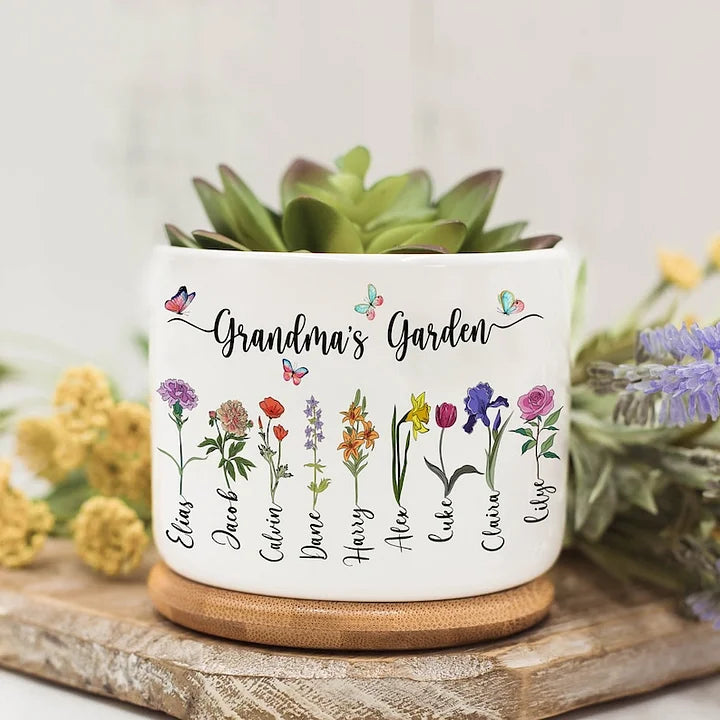 Personalisierter Omas Garten Mini Pflanzentopf - Muttertagsgeschenk für Oma Mama