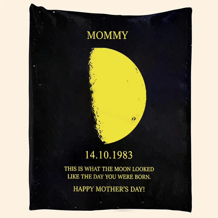 Custom Your Own Moon Phase Blankets Gift for Mom Grandma Mother's Day