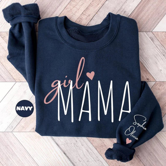 Sudadera personalizada para mamá de niñas, sudadera con capucha personalizada para mamá de chicas, nuevo conjunto para mamá