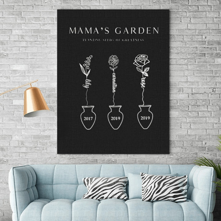 Personalisierte Mama' Garden Premium Leinwand