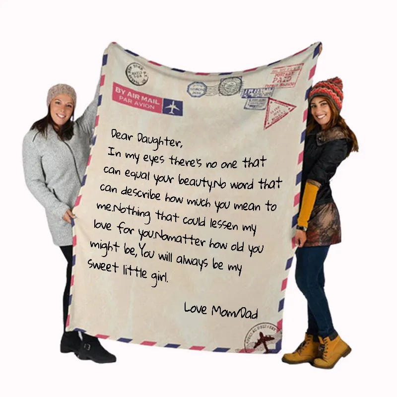 Coperta con Lettera Personalizzata Regalo per Compleanno della Figlia