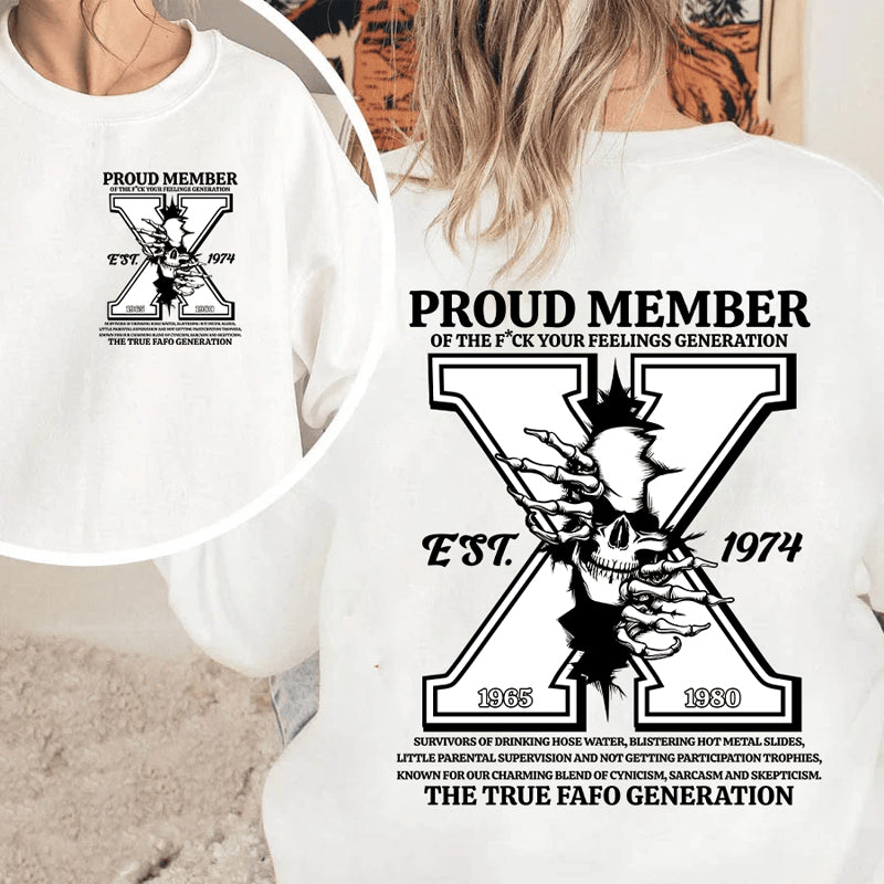 Gen X Shirt, GenX Skull 2 ​​Seiten T-Shirt, Vintage GenX 1965-1980 Shirt
