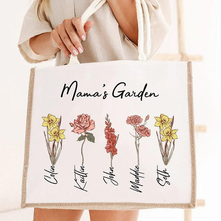 Mamas Garten ist ihre Kinder personalisierte Tragetaschen