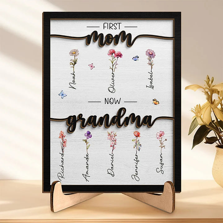 Erst Mama, jetzt Oma – Mehrschichtige Holztafel🔥Muttertagsgeschenk🔥