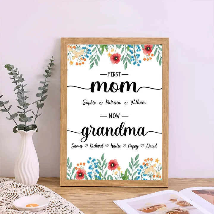 Erst Mama, jetzt Oma – Personalisierter Namensrahmen für die Familie