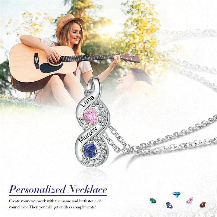 Collier Infini Pierre de Naissance Cadeau pour Maman Grand-mère Maman