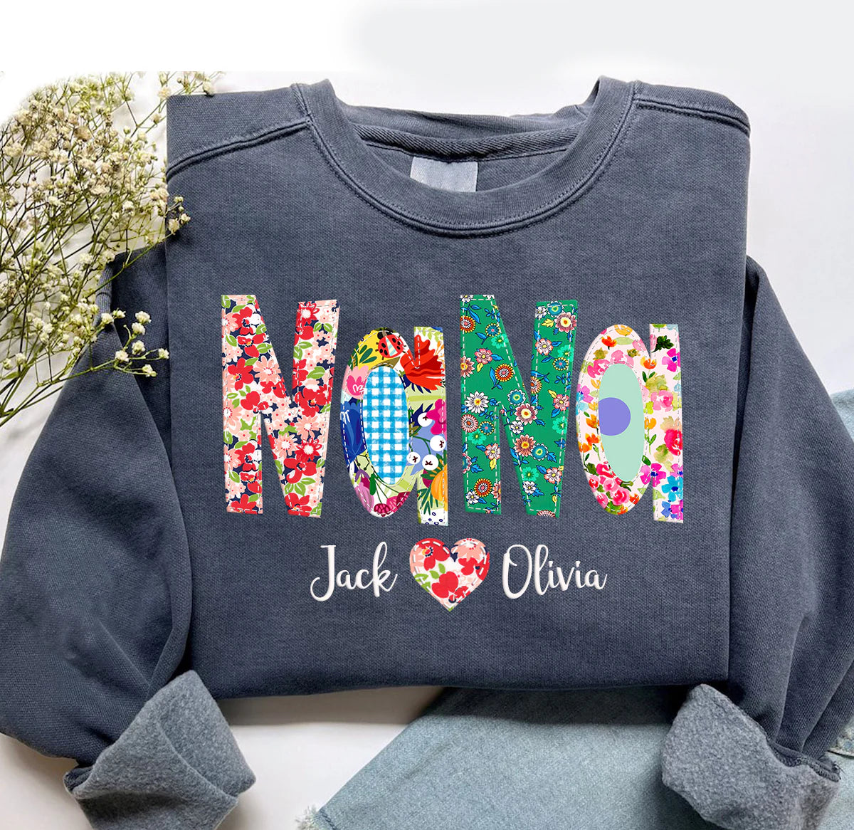 Sudadera personalizada de abuela con estampado de nietos - Regalo para mamá