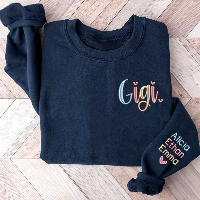 Besticktes Gigi Trend Sweatshirt - Geschenk für Mama, Papa, Oma, Opa