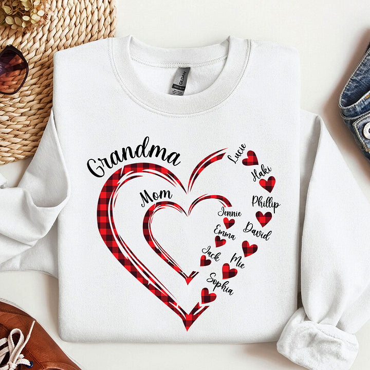 Personalisiertes Geschenk für Oma und Enkelkinder mit Herzen Sweatshirt