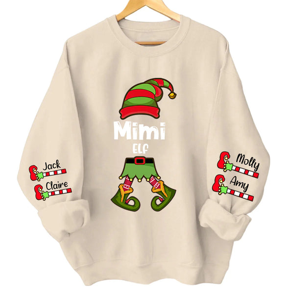 Personalized Nana Elf - Happy Christmas Sweatshirt