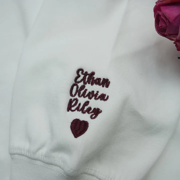 Felpa Mom/Mum con Foto, Felpa con Cappuccio Ricamata Personalizzata Ritratto di Mama e Bambini, Regalo per Mom Mum Mama Mommy