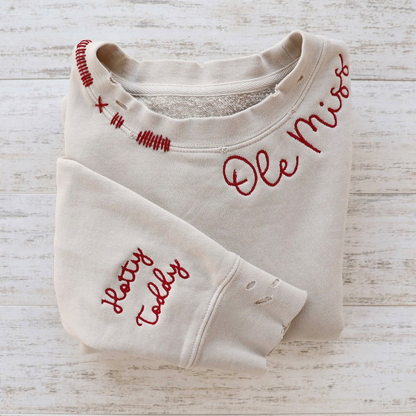 VINTAGE CUSTOM CREW-Sudadera con cuello redondo personalizada bordada