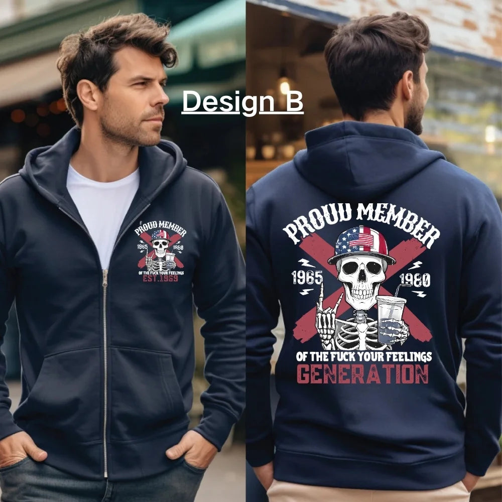 Camiseta Personalizada Nuevo Modelo Orgulloso Miembro de la Generación X Sudadera con Calavera y Café