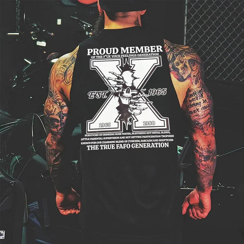 Gen X Shirt, GenX Skull 2 ​​Seiten T-Shirt, Vintage GenX 1965-1980 Shirt