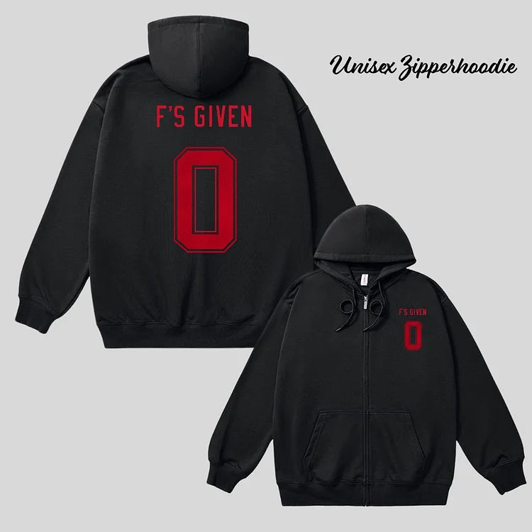 F's Given 0 Printed Men's Hoodie Crewneck