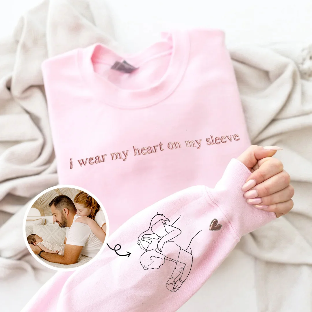 Llevo Mi Corazón en la Manga - Sudadera/Camiseta Personalizada con Retrato