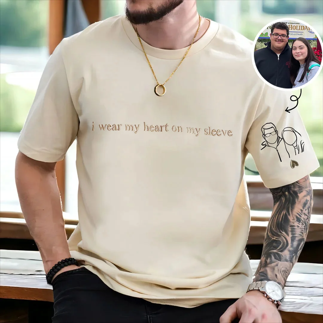 Llevo Mi Corazón en la Manga - Sudadera/Camiseta Personalizada con Retrato