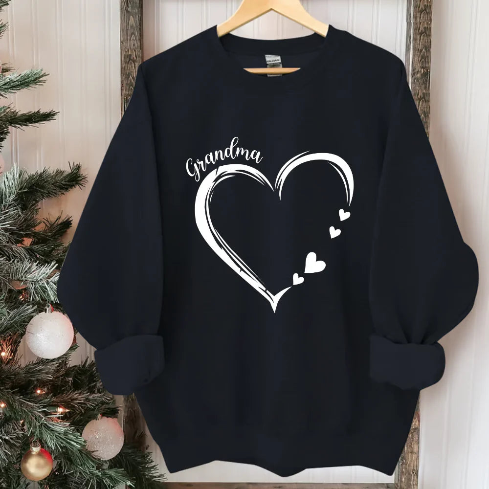 Sudadera personalizada con corazón de abuela, sudadera personalizada para abuela, Mimi, Nana, Gigi con nombres de nietos - Regalo para mamá