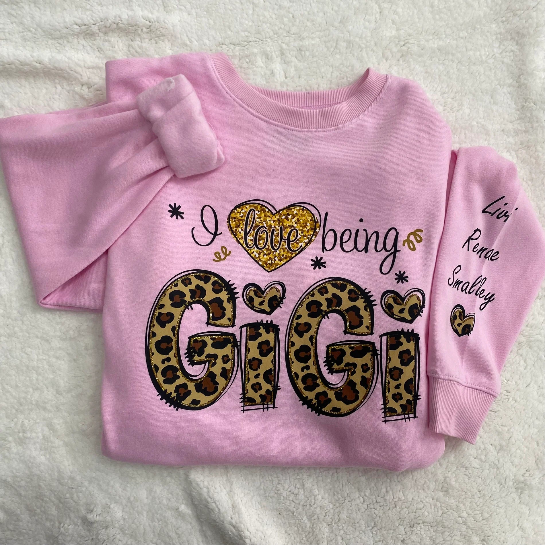 Sweatshirt Léopard Personnalisé "J'aime Être Mimi" - Cadeau pour Maman Grand-mère
