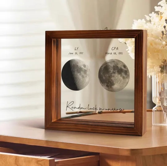 🌔Marco de luz LED con fases lunares personalizadas para el nacimiento para Mamá, Abuela, Mamita, Día de la Madre
