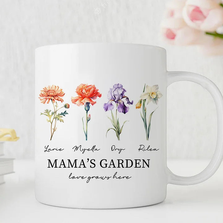 Mamas Garten ist ihre Kinder Personalisierte Tasse Geschenk für Mama Oma
