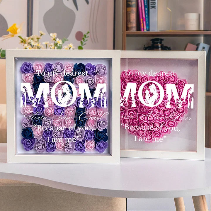 Gemütliche Mutterschaftsmomente – MOM Embrace Baby Flower Shadow Box, kreatives Muttergeschenk
