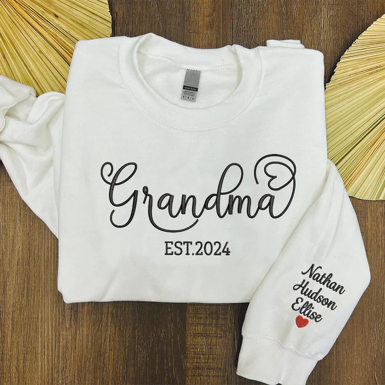 Sudadera bordada personalizada para abuela y niños